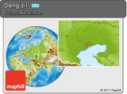 Physical Location Map of Dengizil