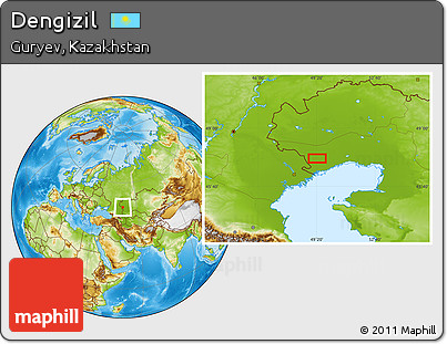 Physical Location Map of Dengizil
