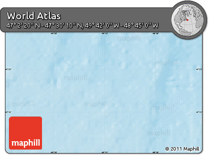 Physical Map of the Area around 47° 16' 15" N, 49° 13' 30" W