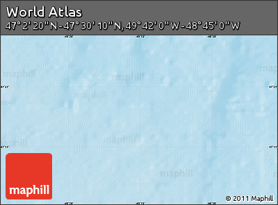 Physical Map of the Area around 47° 16' 15" N, 49° 13' 30" W