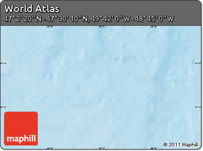 Physical Map of the Area around 47° 16' 15" N, 49° 13' 30" W