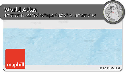 Physical Panoramic Map of the Area around 47° 16' 15" N, 49° 13' 30" W