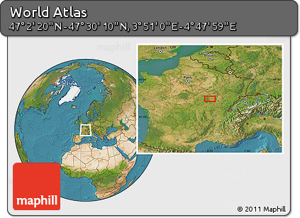 Satellite Location Map of the Area around 47° 16' 15" N, 4° 19' 30" E
