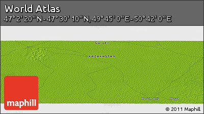 Physical Panoramic Map of the Area around 47° 16' 15" N, 50° 13' 30" E