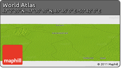 Physical Panoramic Map of the Area around 47° 16' 15" N, 50° 13' 30" E