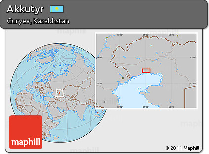 Gray Location Map of Akkutyr