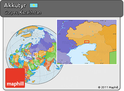 Political Location Map of Akkutyr