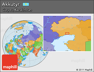 Political Location Map of Akkutyr