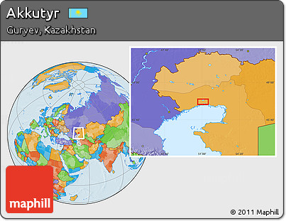 Political Location Map of Akkutyr
