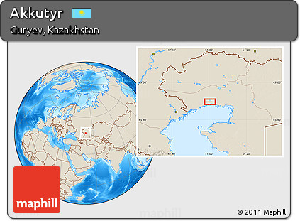 Shaded Relief Location Map of Akkutyr