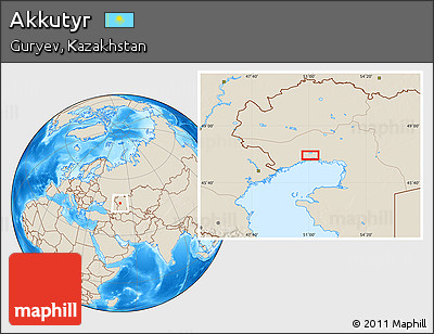 Shaded Relief Location Map of Akkutyr