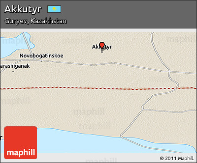 Shaded Relief Panoramic Map of Akkutyr