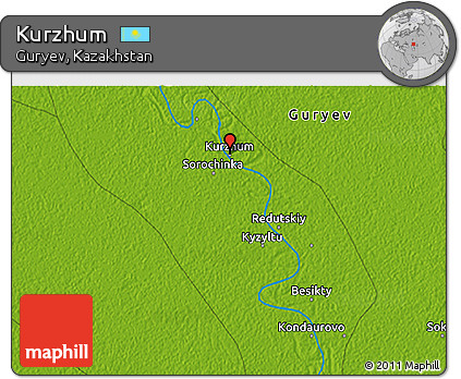 Physical 3D Map of Kurzhum