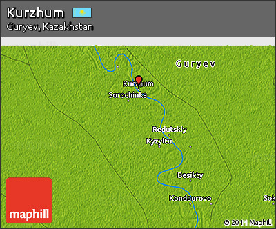 Physical 3D Map of Kurzhum