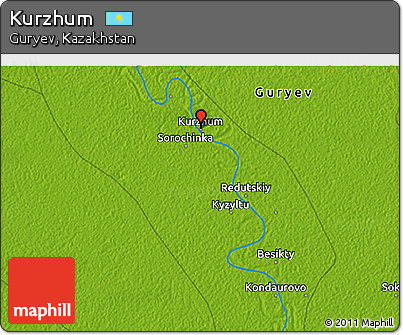 Physical 3D Map of Kurzhum