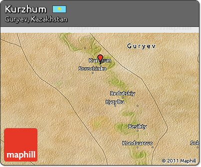 Satellite 3D Map of Kurzhum
