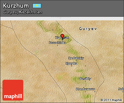 Satellite 3D Map of Kurzhum