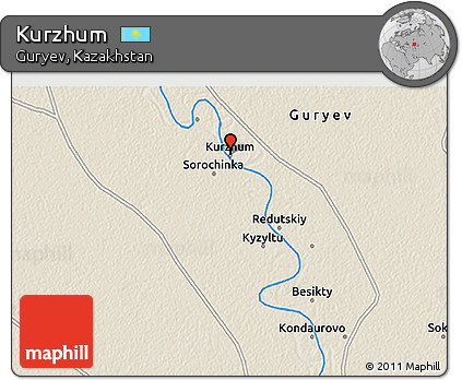Shaded Relief 3D Map of Kurzhum