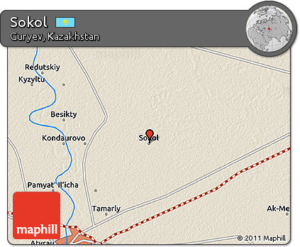 Shaded Relief 3D Map of Sokol