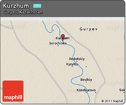 Shaded Relief 3D Map of Kurzhum