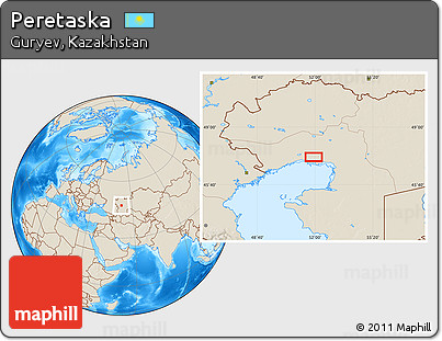 Shaded Relief Location Map of Peretaska