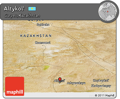 Satellite Panoramic Map of Altykol'