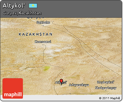 Satellite Panoramic Map of Altykol'