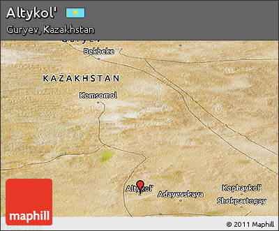 Satellite Panoramic Map of Altykol'