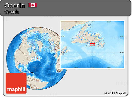 Shaded Relief Location Map of Oderin