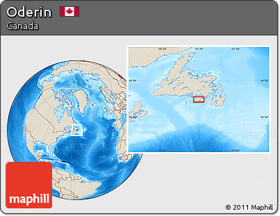 Shaded Relief Location Map of Oderin