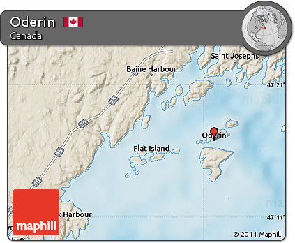 Shaded Relief Map of Oderin