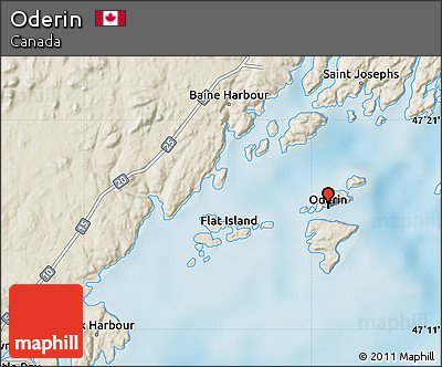 Shaded Relief Map of Oderin
