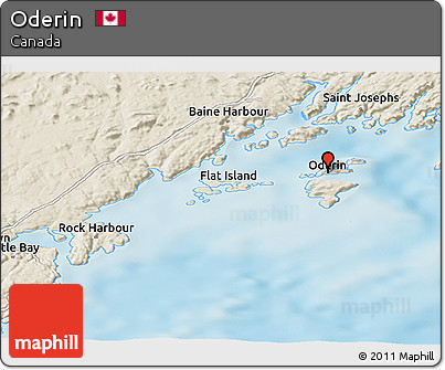 Shaded Relief Panoramic Map of Oderin