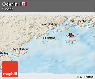 Shaded Relief Panoramic Map of Oderin