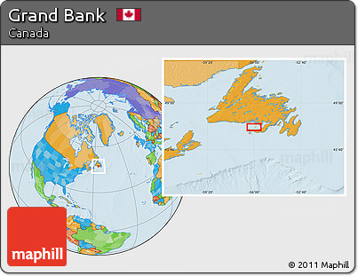 Political Location Map of Grand Bank