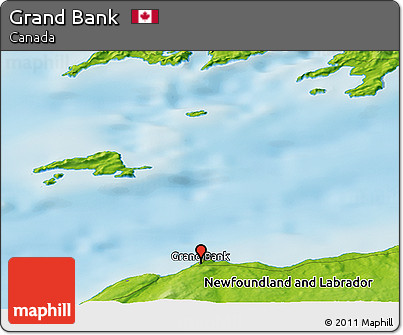 Physical Panoramic Map of Grand Bank