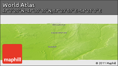 Physical Panoramic Map of the Area around 47° 16' 15" N, 57° 52' 30" E