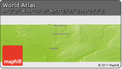 Physical Panoramic Map of the Area around 47° 16' 15" N, 57° 52' 30" E