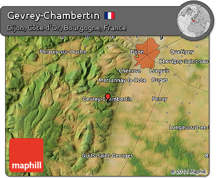 Satellite Map of Gevrey-Chambertin