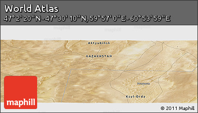 Satellite Panoramic Map of the Area around 47° 16' 15" N, 60° 25' 29" E