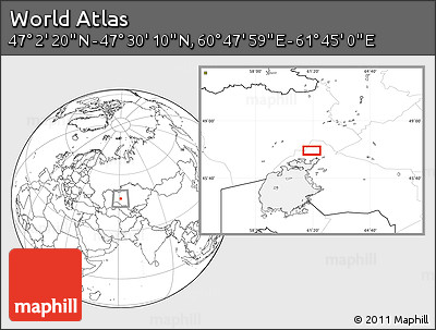 Blank Location Map of the Area around 47° 16' 15" N, 61° 16' 29" E