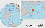 Gray Location Map of the area around 47° 16' 15" N, 63° 40' 30" W