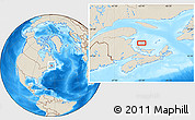 Shaded Relief Location Map of the area around 47° 16' 15" N, 63° 40' 30" W