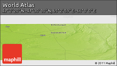 Physical Panoramic Map of the Area around 47° 16' 15" N, 65° 31' 30" E