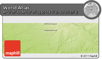 Physical Panoramic Map of the Area around 47° 16' 15" N, 66° 22' 30" E