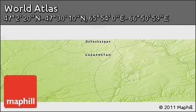 Physical Panoramic Map of the Area around 47° 16' 15" N, 66° 22' 30" E