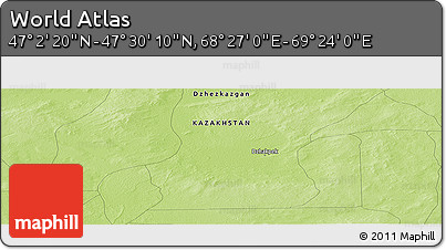 Physical Panoramic Map of the Area around 47° 16' 15" N, 68° 55' 30" E