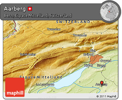 Physical 3D Map of Aarberg