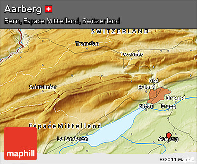 Physical 3D Map of Aarberg