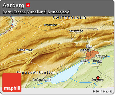 Physical 3D Map of Aarberg